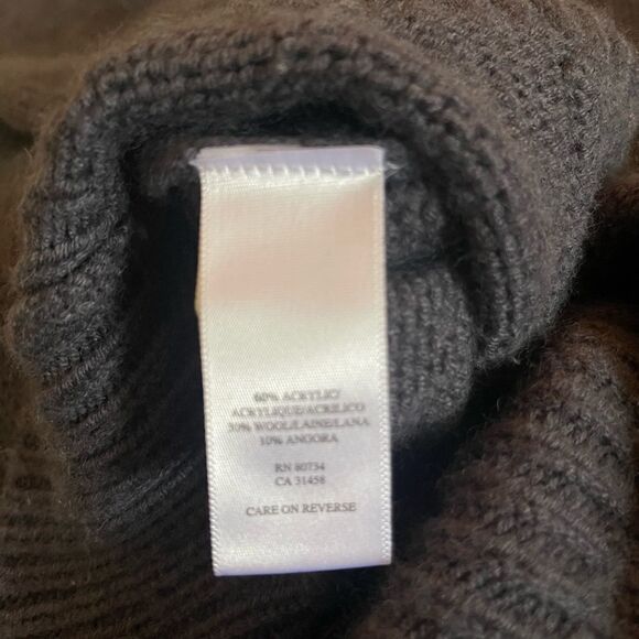 BCBG maxazria long dark grey wool blend short sleeve sweater turtleneck sz S - Picture 8 of 9